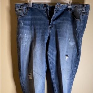 Lane Bryant  Skinny Distressed Denim Jeans Size 28 Women Plus